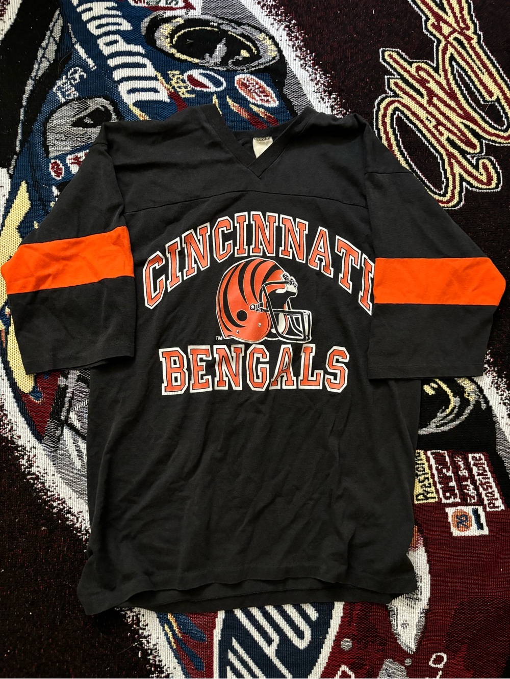 Vintage Cincinnati Bengals Black & Orange Fan Jersey Shirt